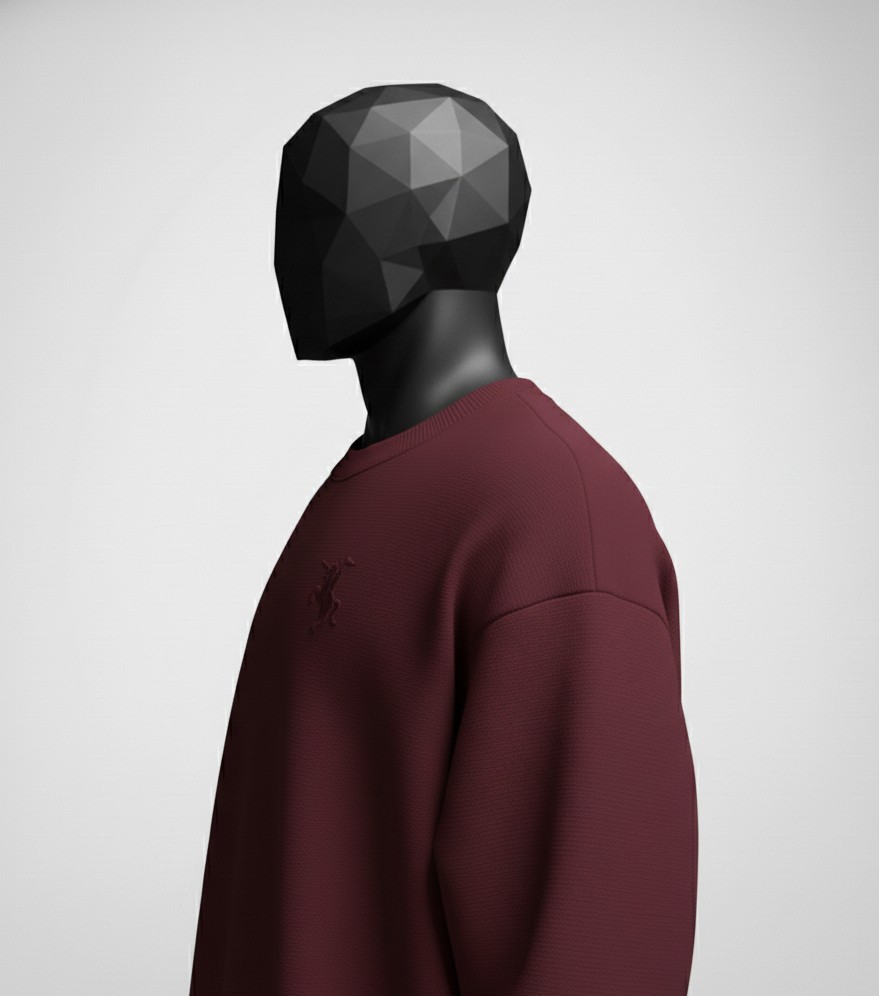 Cavalier Maroon Oversized Sweatshirt