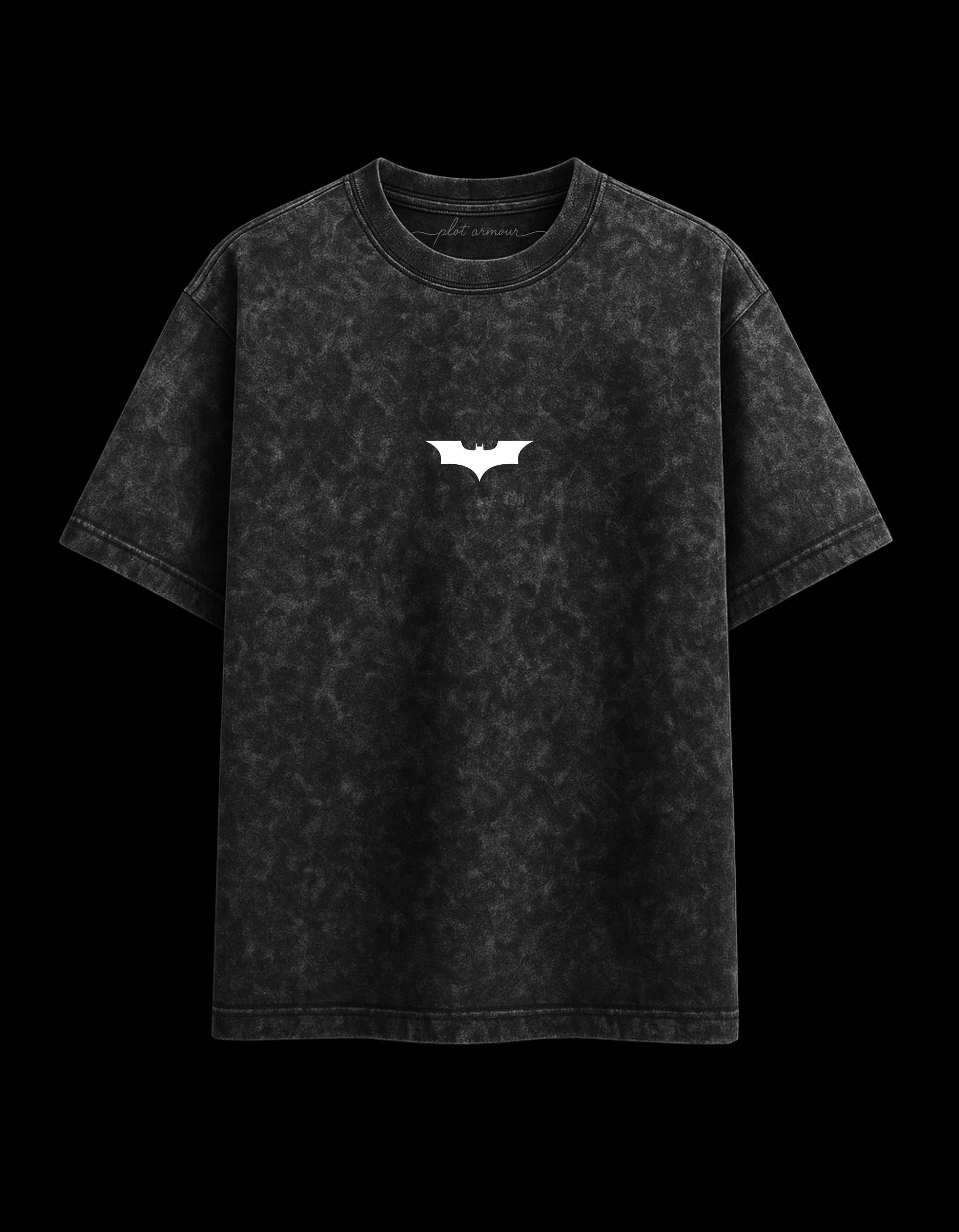 Batman The Dark Knight Acid Wash Oversized Tee Plot Armour