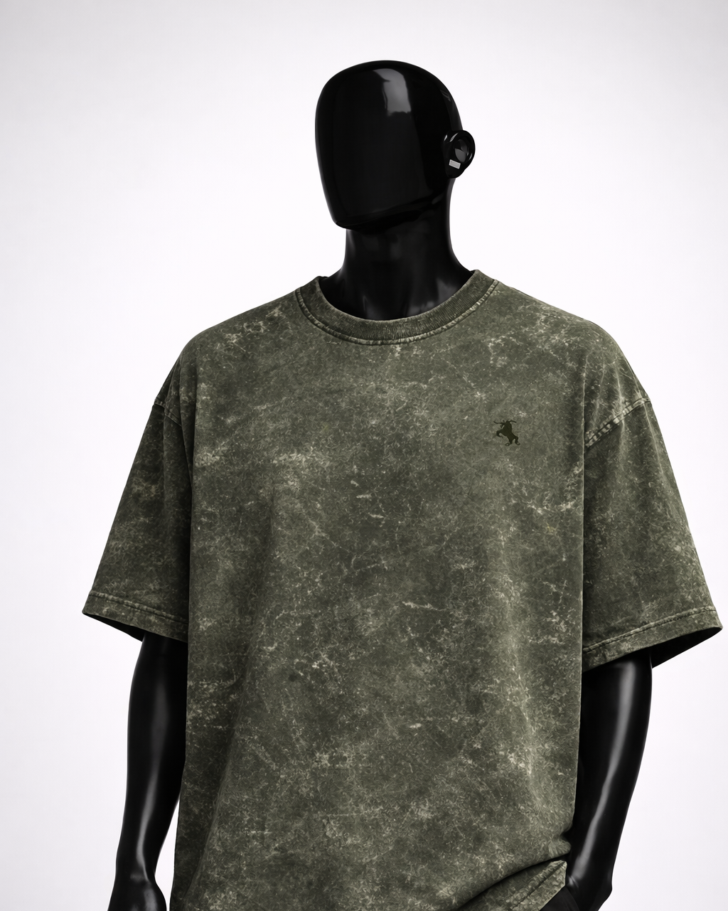 Cavalier Olive Acid Oversized Tee