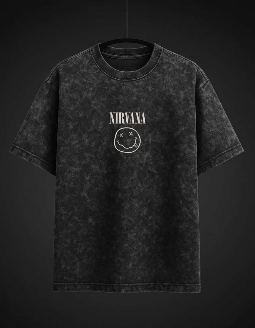 Nirvana Acid Wash Oversized Tee Plot Armour
