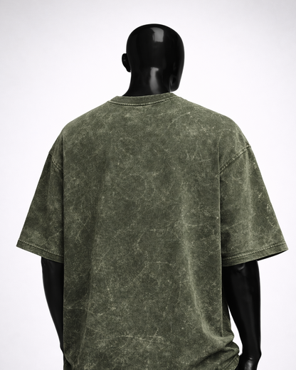 Cavalier Olive Acid Oversized Tee