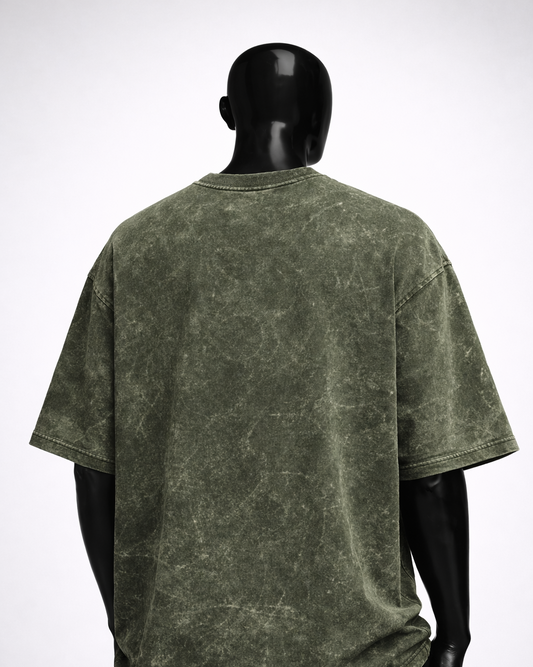 Cavalier Olive Acid Oversized Tee
