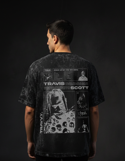 TRAVVY - Travis Scott Acid Washed Oversized Tee Aryanzeni