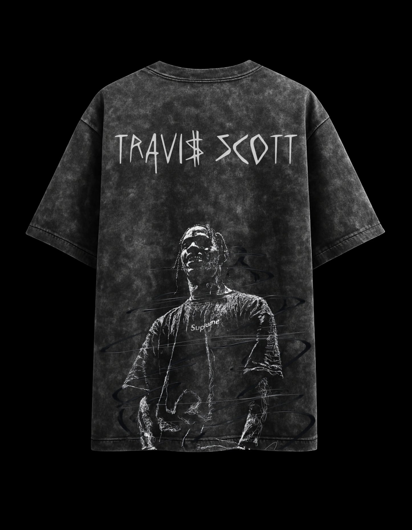 Travis Scott Acid Wash Oversized Tee Plot Armour