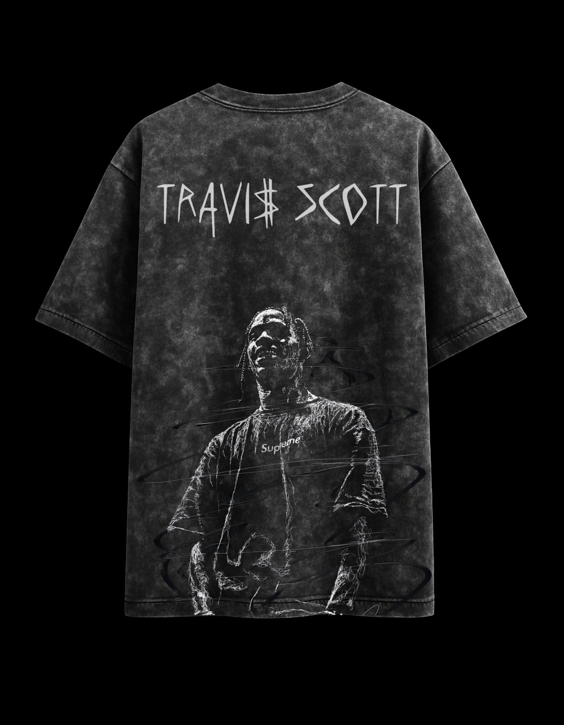 Travis Scott Acid Wash Oversized Tee Plot Armour