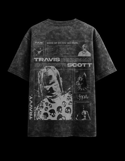 TRAVVY - Travis Scott Acid Washed Oversized Tee Aryanzeni
