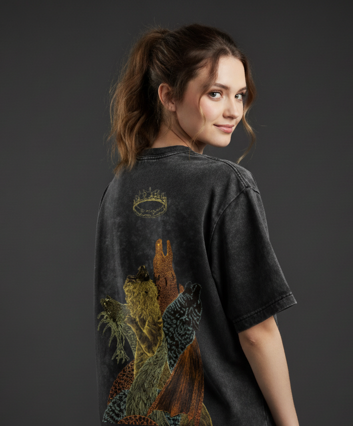 Game of Thrones Acid Wash Oversized Tee Plot Armour