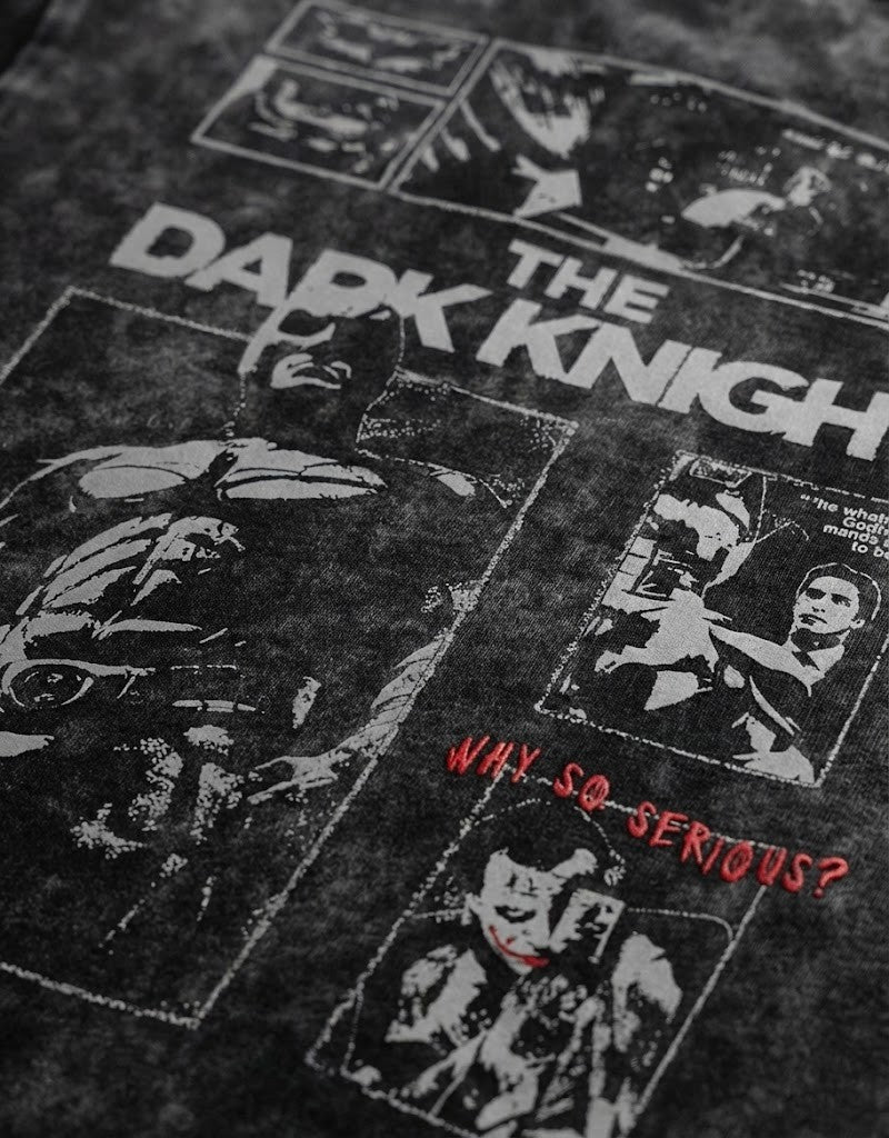 Batman The Dark Knight Acid Wash Oversized Tee