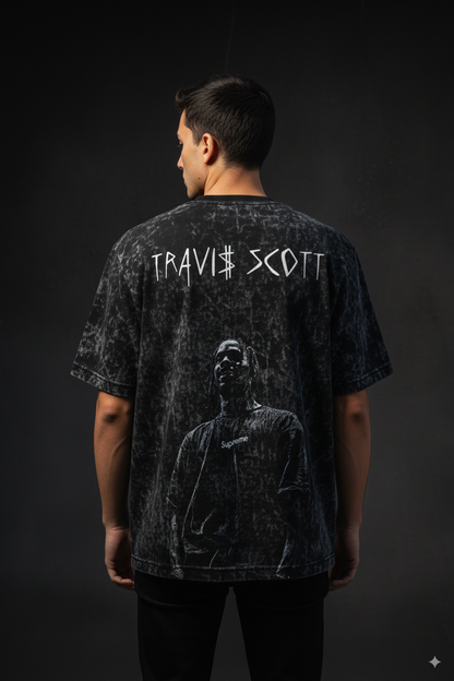 Travis Scott Acid Wash Oversized Tee Plot Armour