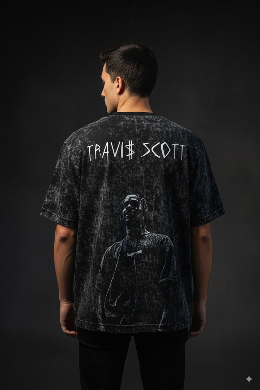 Travis Scott Acid Wash Oversized Tee Plot Armour