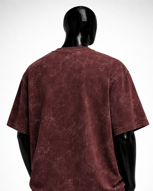 Cavalier Maroon Acid Oversized Tee