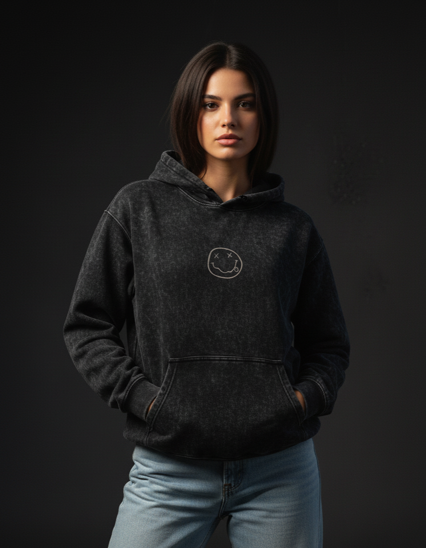 Nirvana Acid Wash Hoodie Plot Armour