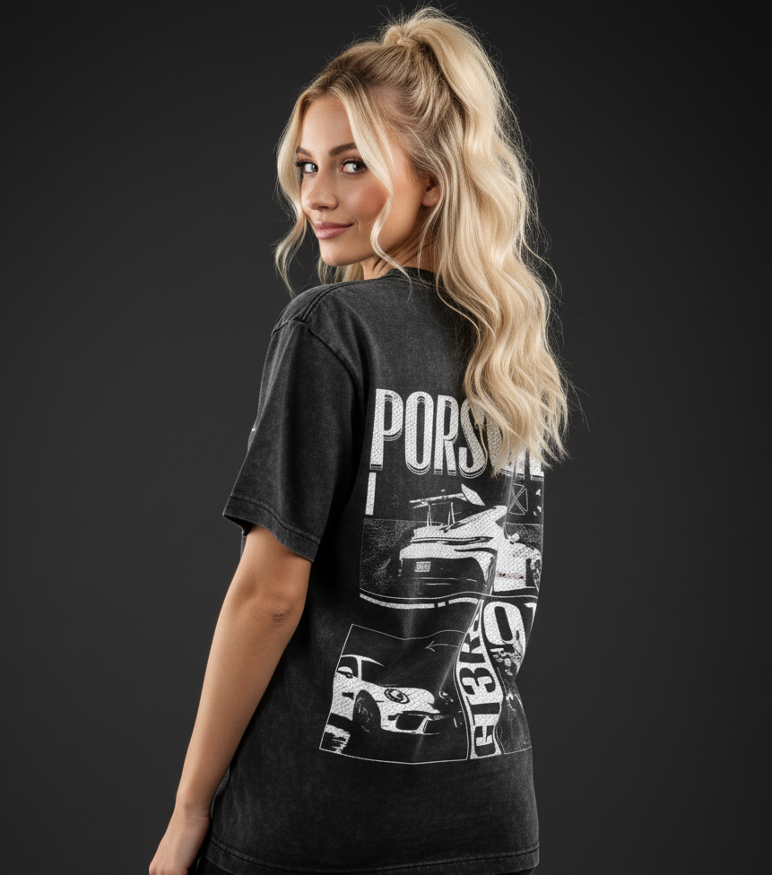The Porsche Acid Wash Oversized Tee Plot Armour