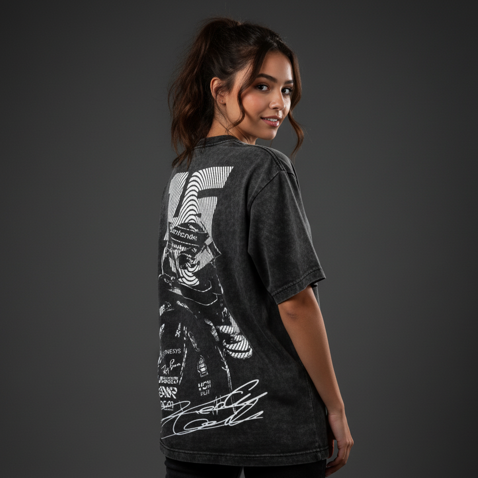 Charles Leclerc Acid Wash Oversized Tee Plot Armour