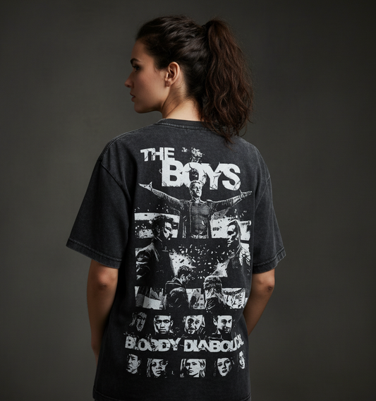 The Boys | The Spotlight Acid Wash Oversized Tee Plot Armour