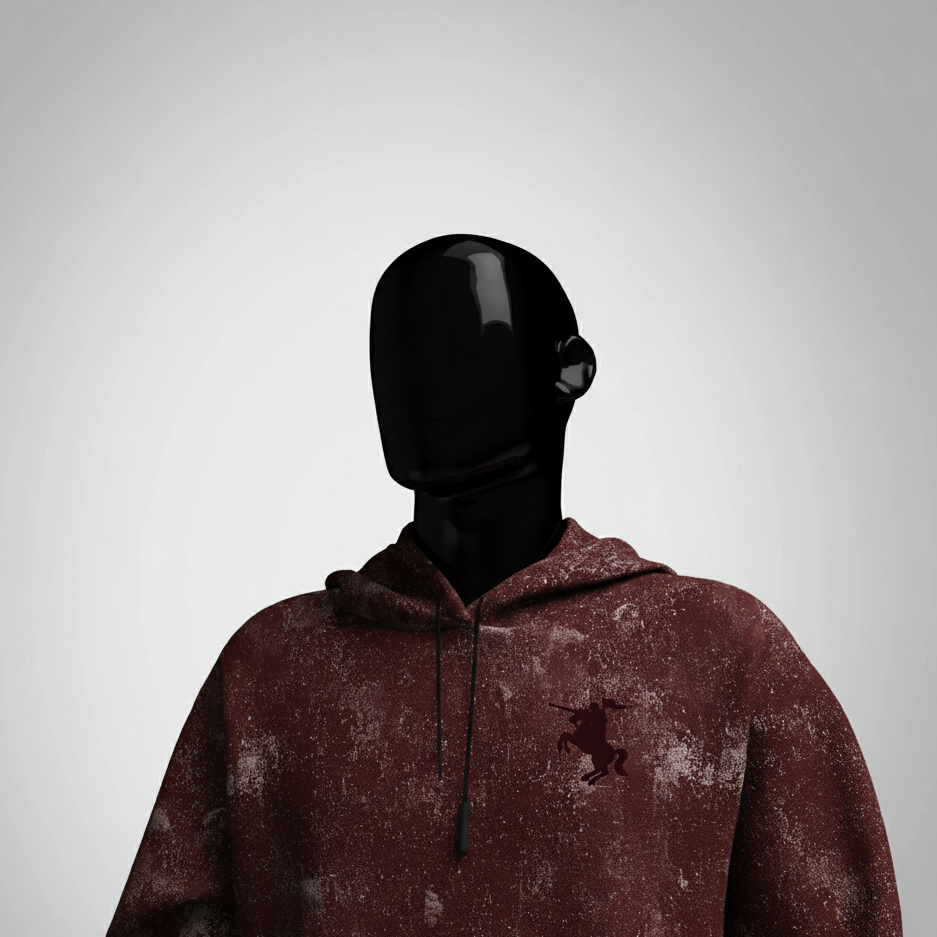 Cavalier Maroon Acid Washed Hoodie PlotArmour Store