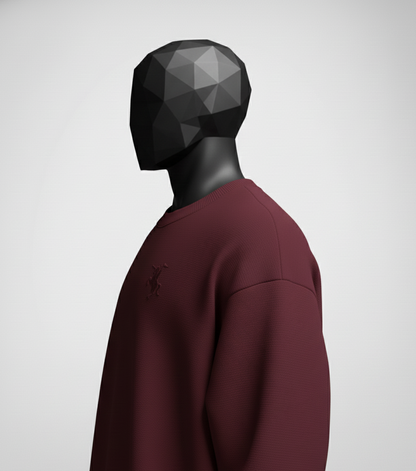 Cavalier Maroon Oversized Sweatshirt