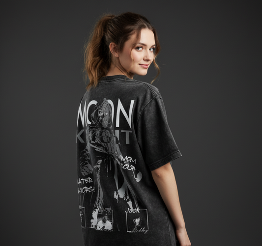 Moon Knight Acid Wash Oversized Tee Plot Armour