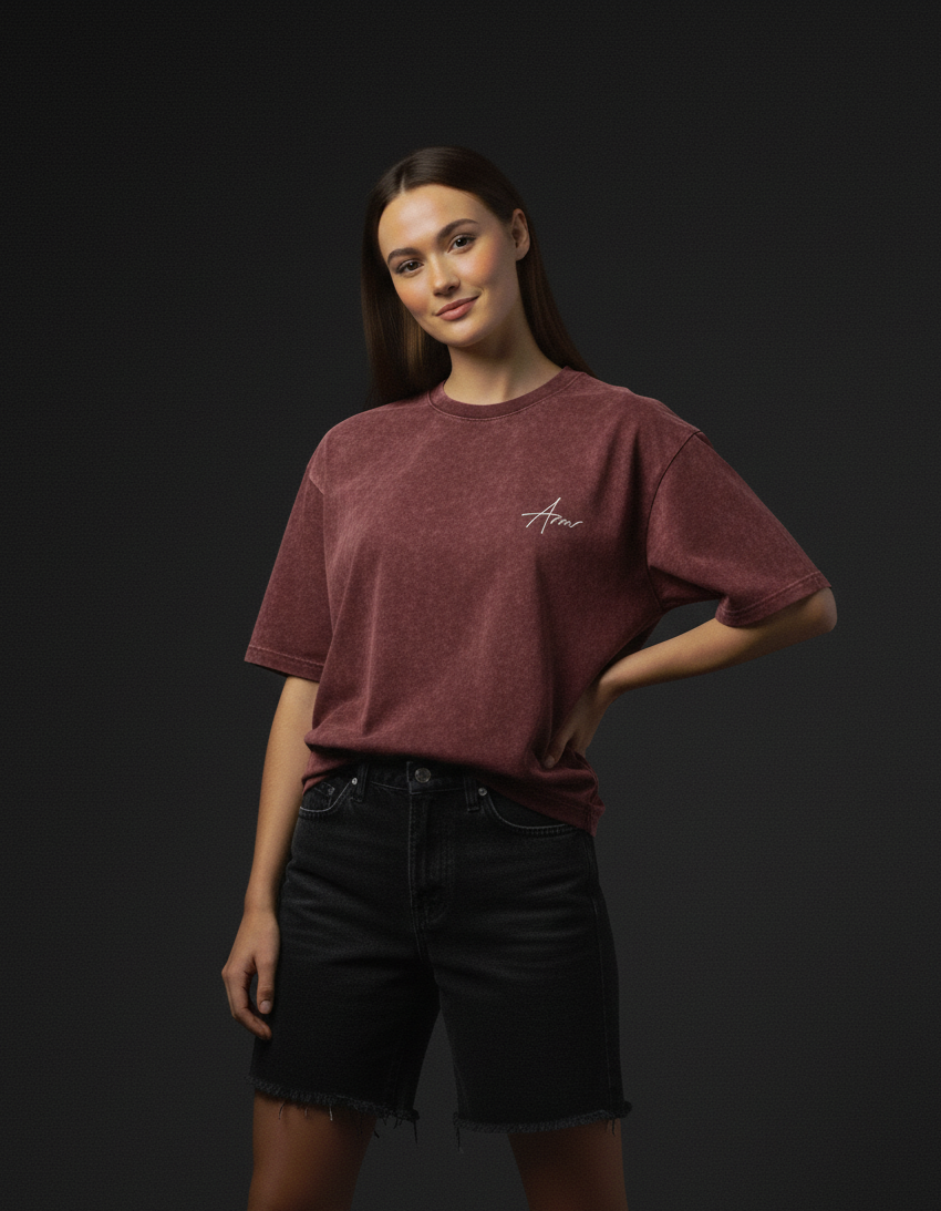 ARMR Maroon Acids | Acid Washed Oversized Plot Armour