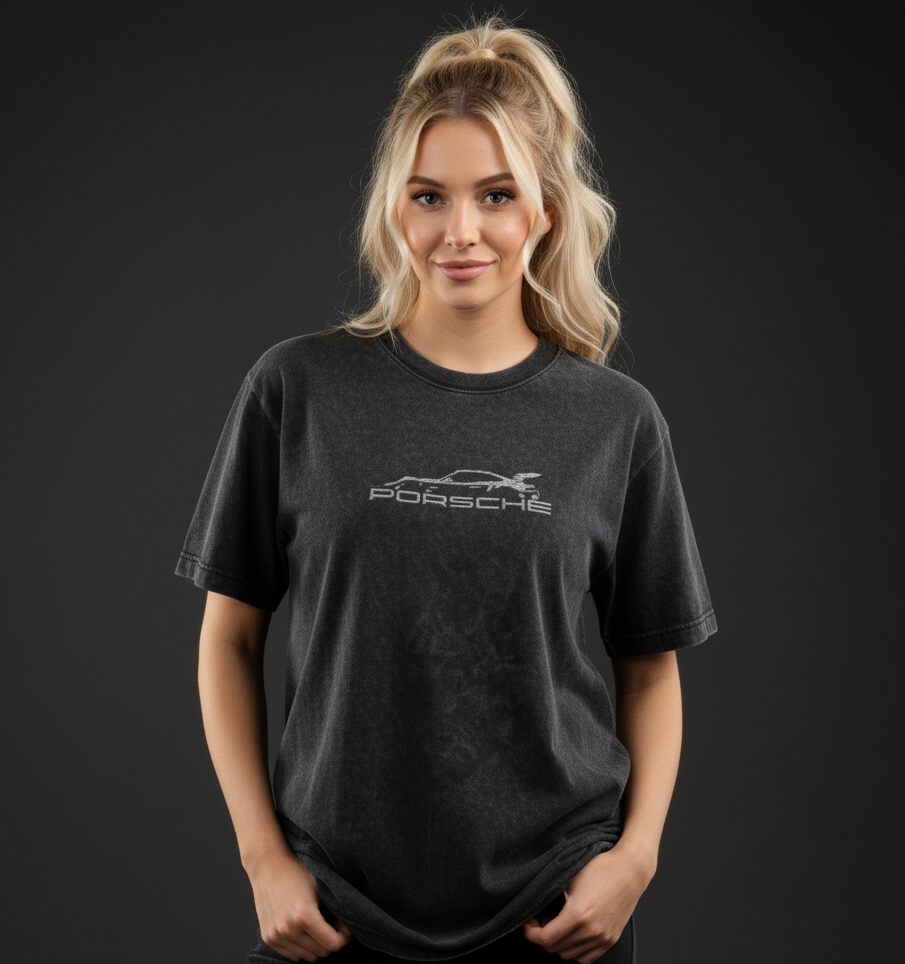 The Porsche Acid Wash Oversized Tee Plot Armour