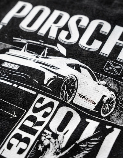 Porsche Acid Wash Oversized Tee